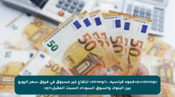 <p><strong>فجوة قياسية..</strong> ارتفاع غير مسبوق في فروق سعر اليورو بين البنوك والسوق السوداء السبت المقبل</p>